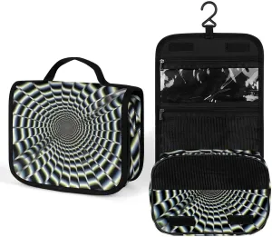 Hanging Spiral Optical Illusion Gif Printed Toiletry Bag Travel Toiletry Bag Foldable Large-capacity Design Suitable for Travel, Fitness, Camping, Home Use, Etc.
