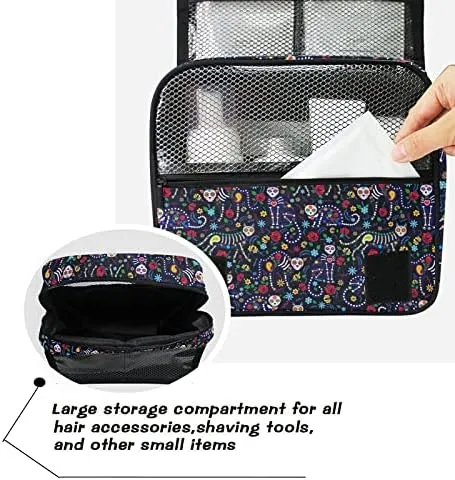 Hanging Toiletry Bag Cat Skull Fantasy Makeup Travel bag for Toiletries Portable Toiletry Organizer Bags Clear Toiletry Cosmetic Kit