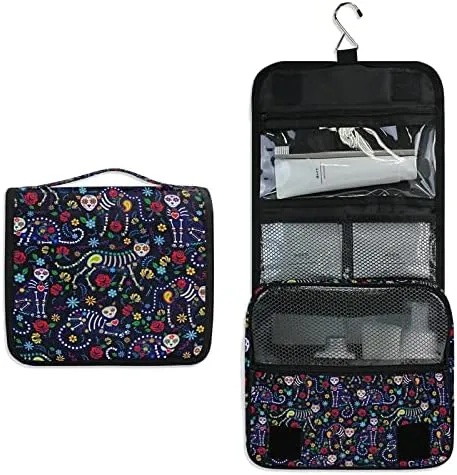 Hanging Toiletry Bag Cat Skull Fantasy Makeup Travel bag for Toiletries Portable Toiletry Organizer Bags Clear Toiletry Cosmetic Kit