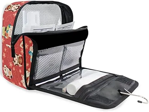 Hanging Toiletry Bag Japanese Maneki Cats Makeup Travel bag for Toiletries Portable Toiletry Organizer Bags Clear Toiletry Cosmetic Kit