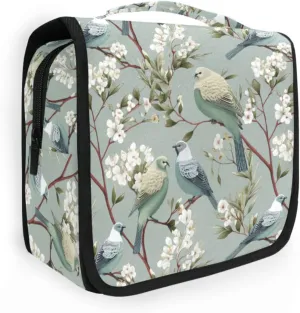Hanging Toiletry Bag Sparrows Bird Travel Makeup bag for Toiletries Portable Travel Toiletry Organizer Cosmetic Bags with Hanging Hook