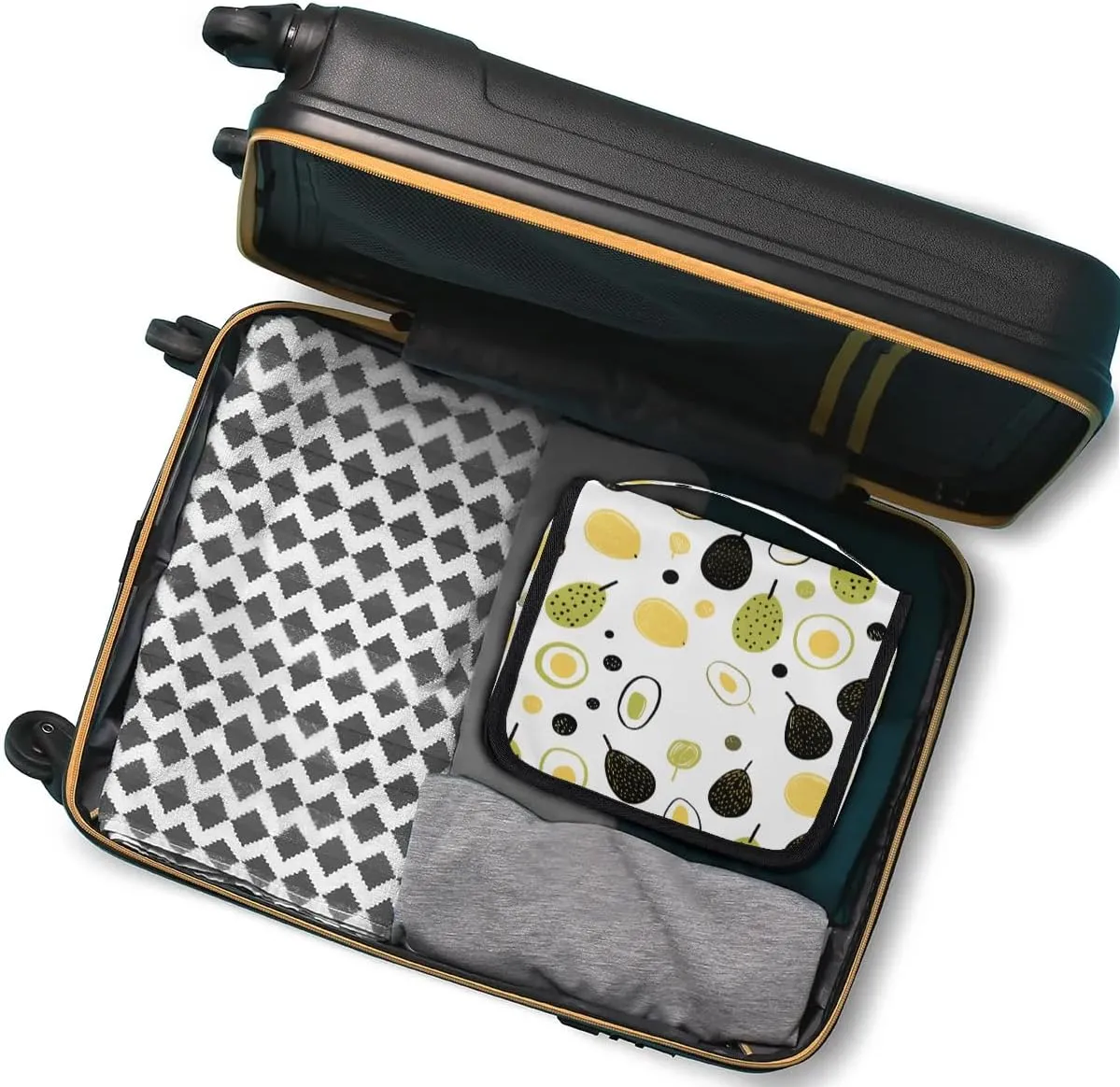 Hanging Travel Toiletry Bag Cute Avocado Toiletry Bags with Hanging Hook Portable Cosmetic Bag Makeup Organizer for Travel Business Trip