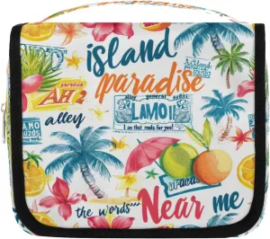 Hanging Travel Toiletry Bag Palm Tree Fruit Flower Toiletry Bags with Hanging Hook Portable Cosmetic Bag Makeup Organizer for Travel Business Trip