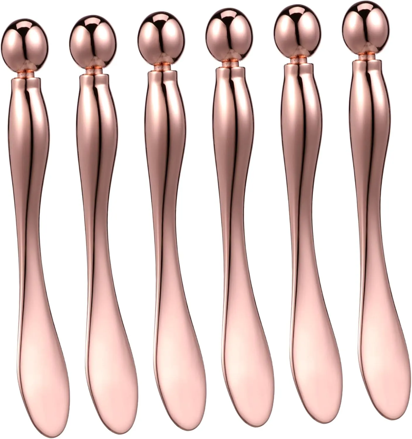 Healifty 6 Pcs Eye Cream Applicator Metal Moisturizer Roller Spatula for Precise Application Compact Portable Eye Care Tools for Travel Personal Use