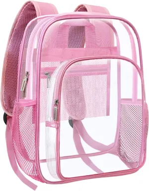 HEEYA Clear Backpack Heavy Duty Transparent Backpack for Security, Sports, Work, Travel, Stadium