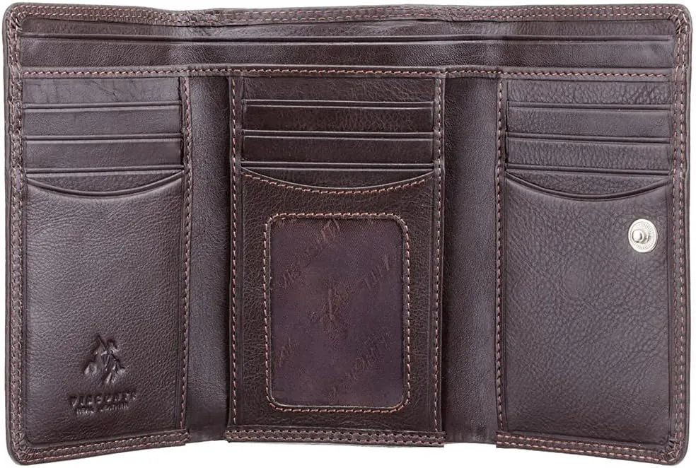 Heritage -32 Soft Leather Womens Trifold Wallet/Purse (Brown)