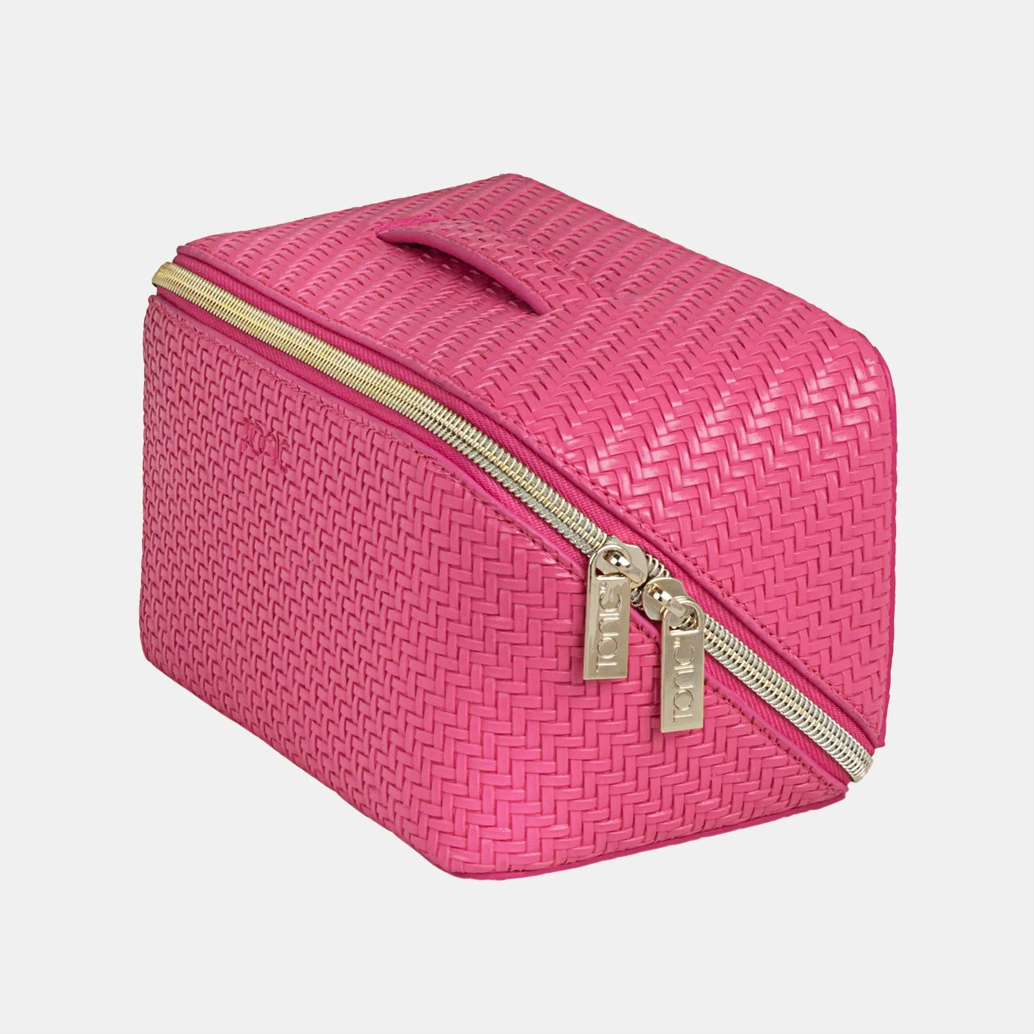 Herringbone raspberry beauty bag medium by Tonic