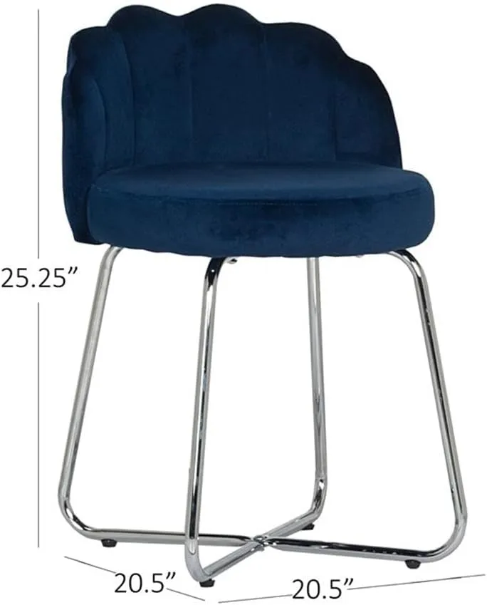 Hillsdale Catalina Vanity Stool for Make-up Rooms and Bathrooms, Blue