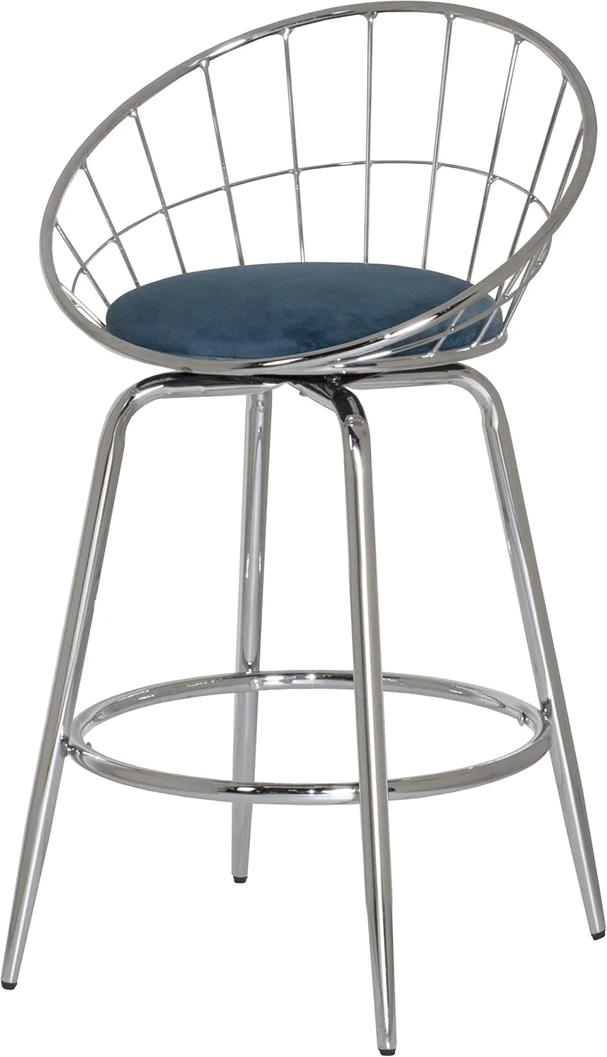 Hillsdale Furniture Bullock Counter Height Swivel Stool, Teal Blue