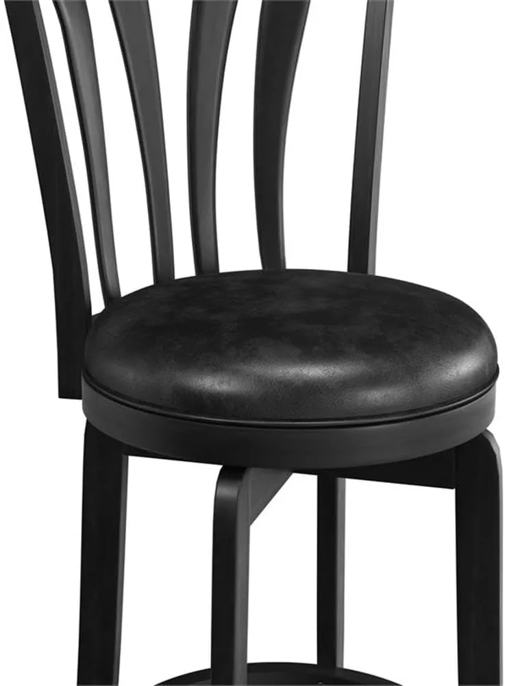 Hillsdale Savana Wood Kitchen Counter Height Stool, 29.5" High, Black