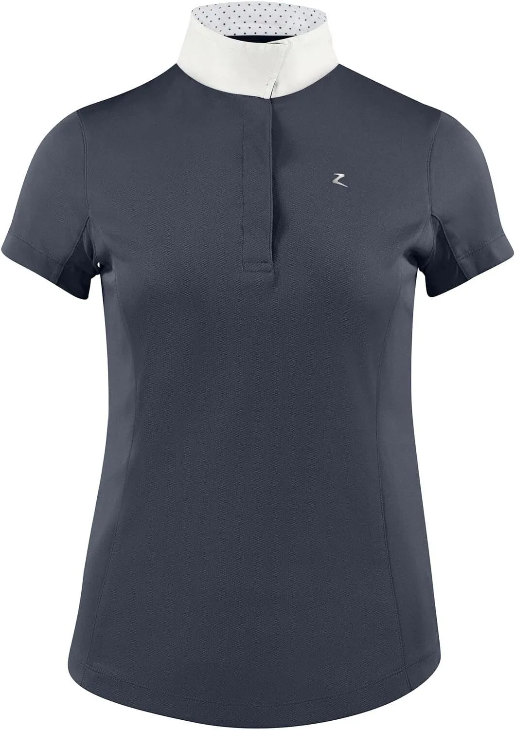 HORZE Women's Blaire Short Sleeved Sun Show Shirt, Mesh Under-Sleeves, UV Protection, Moisture-Wicking Nanotex Fabric - Dark Navy - US Size 10
