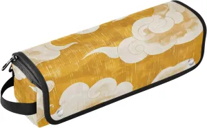 Hot Hair Tools Travel Bag with Heat Resistant Pad Double-Layer Travel Carrying Case for Flat Irons, Straighteners, Curling Irons , Clouds Against A White Background Travel Bag for Hair Tools