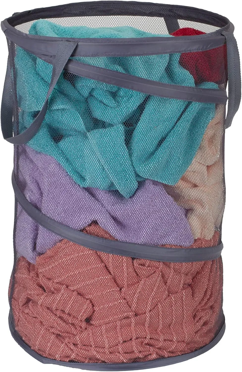 Household Essentials 2027-1 Pop-Up Collapsible Mesh Laundry Hamper | Charcoal