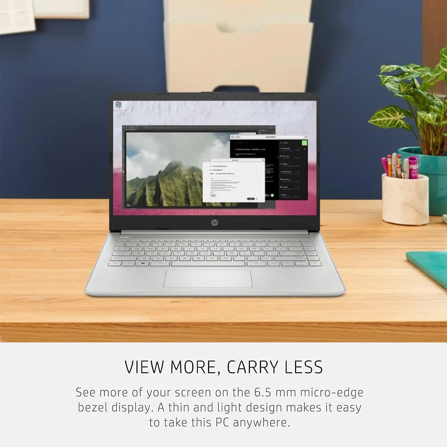 HP 14 Ultrabook • Back to School Limited Edition with Microsoft 365 • Intel 4-Core CPU • 16GB RAM • 1.6TB Storage (128GB OnBoard withHP 512GB P500 Portable SSD   1TB OneDrive) • Natural Silver • Win11