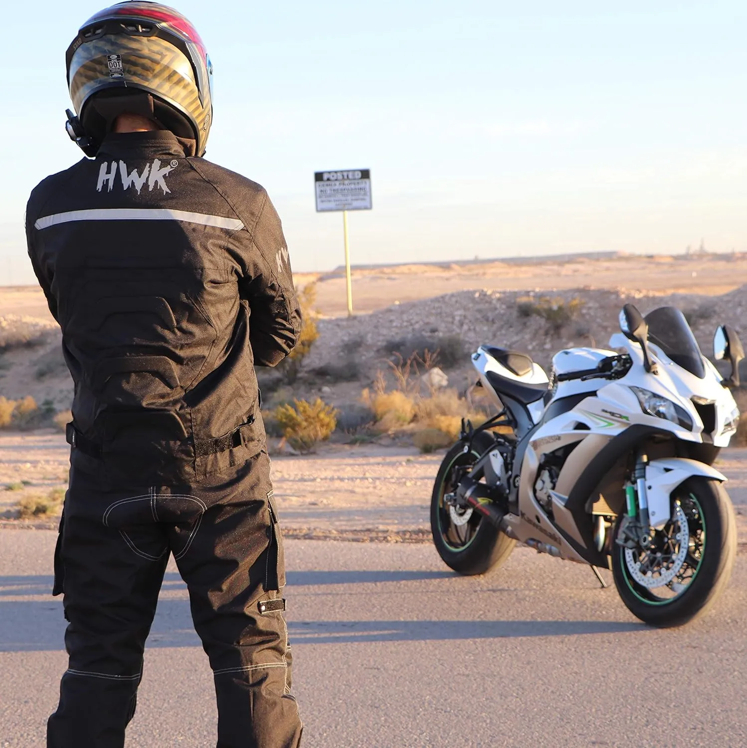 HWK Spyder Motorcycle Jacket for Men with Weather Resistant Cordura Textile Fabric for Enduro Motocross Jacket