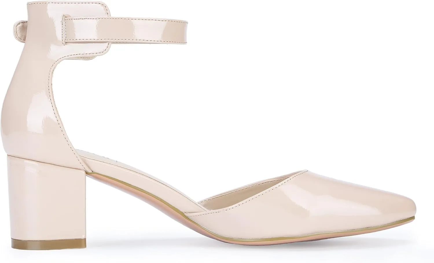 IDIFU Women's IN2 Pedazo Dress Shoes Low Block Heels Comfortable Chunky Closed Toe Ankle Strap Wedding Pumps