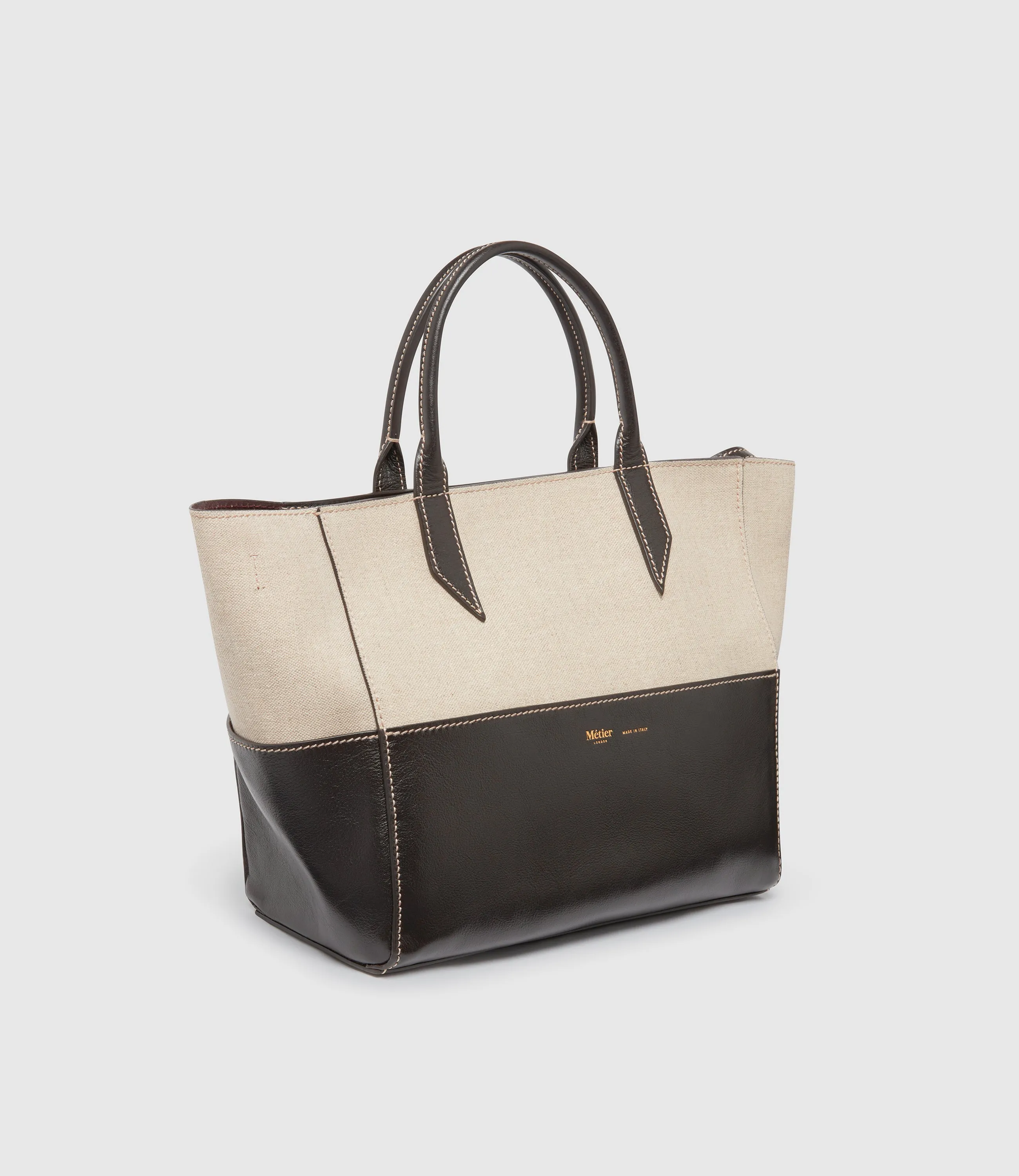 Incognito Crossbody Cabas Natural Linen with Cacao