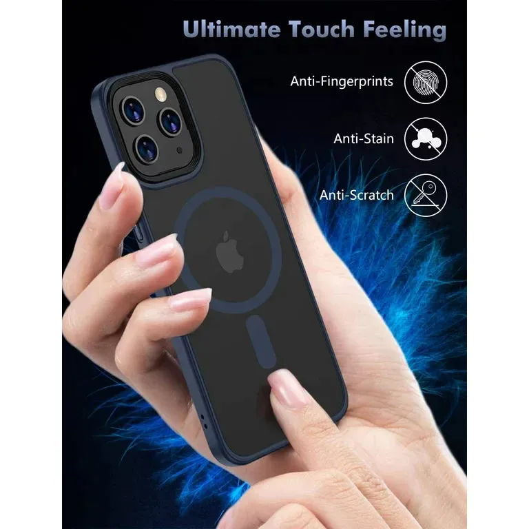 iPhone 14 Pro Ultra Magsafe Drop Proof Sleek Matte Case - Black/Blue