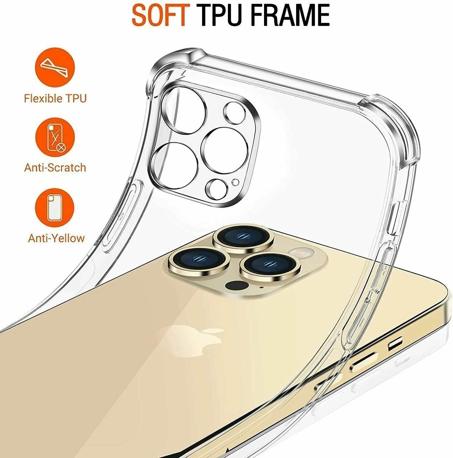 Iphone 14/Pro/Plus/ Max  Case Clear Shockproof Slim Silicone Gel Cover