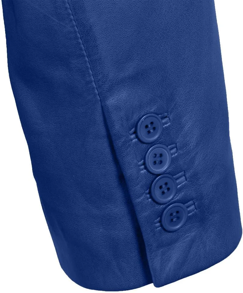 Isaac & David Chicago Lambskin Genuine Casual Wear Leather Blazer Sport Coat with Classic Button Closure for Men