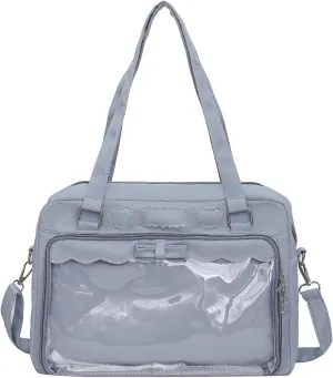 Ita Bag for Women Adult JK Uniform Inspired Y2K Shoulder Bag Japanese Chic Purse Kawaii Solid Color Spacious Interior