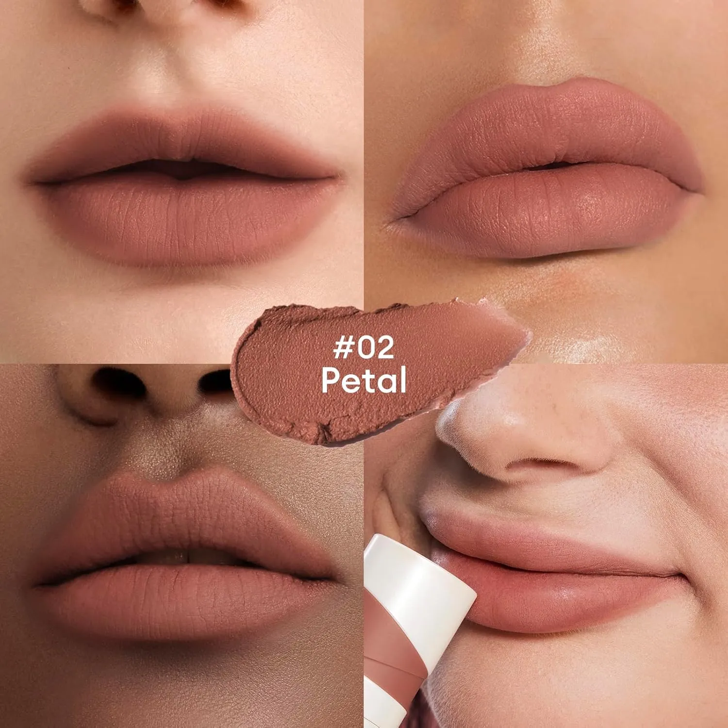 ITY Velvet Matte Finish Lip Stain-Mousse Textured Lip Clay, Conceals Lip Lines, Rich Pigment Lip Tint Lipsticks, 2 Pack, 0.14 oz (4g) in Petal, Apricot