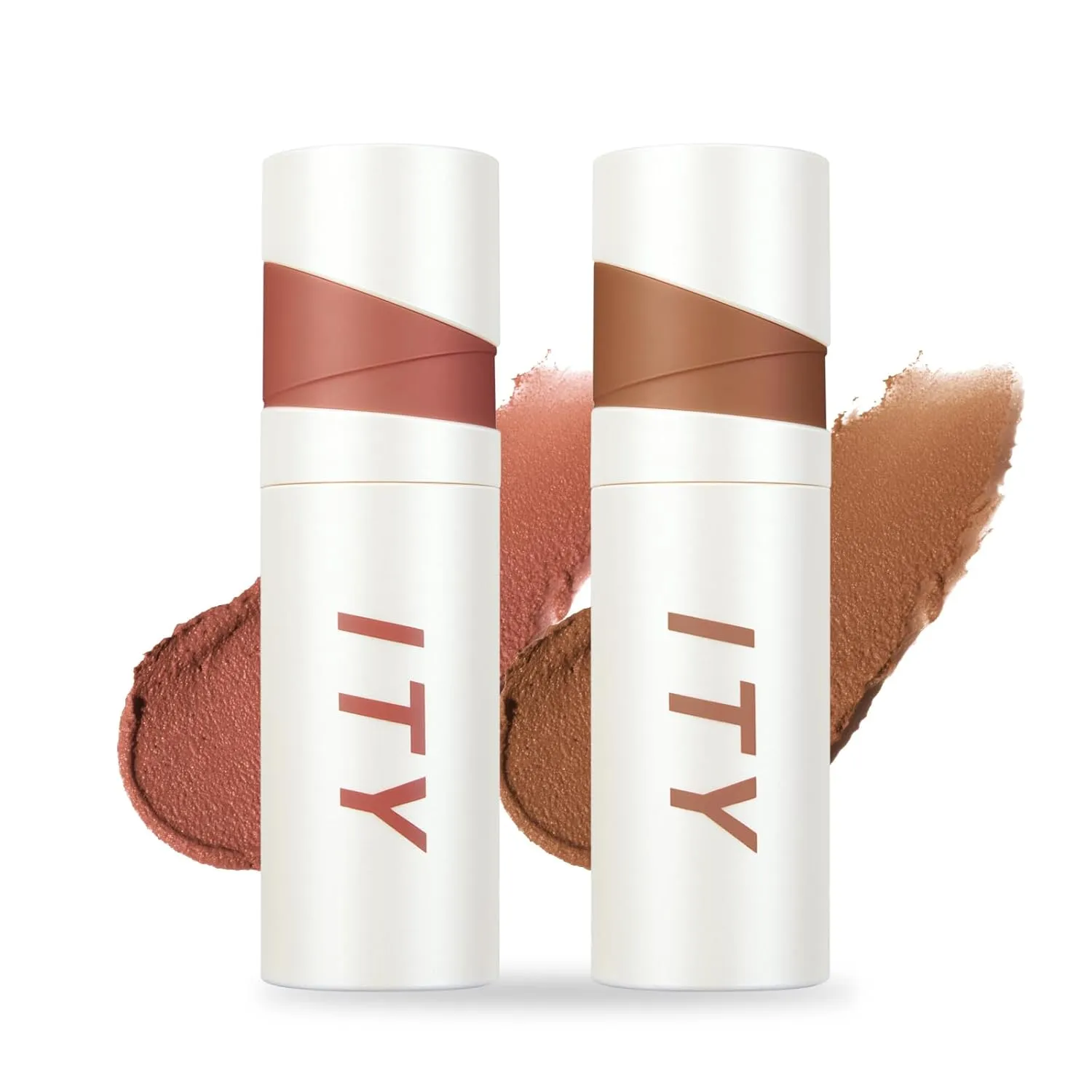 ITY Velvet Matte Finish Lip Stain-Mousse Textured Lip Clay, Conceals Lip Lines, Rich Pigment Lip Tint Lipsticks, 2 Pack, 0.14 oz (4g) in Petal, Apricot