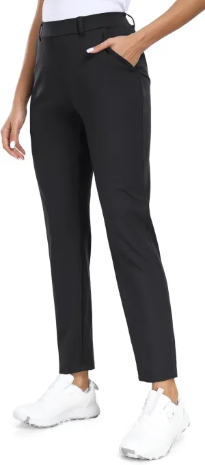 IUGA Stretchy Womens Golf Pants 7/8 Ankle Pull On Athletic Business Casual Travel Dress Pants with Pockets