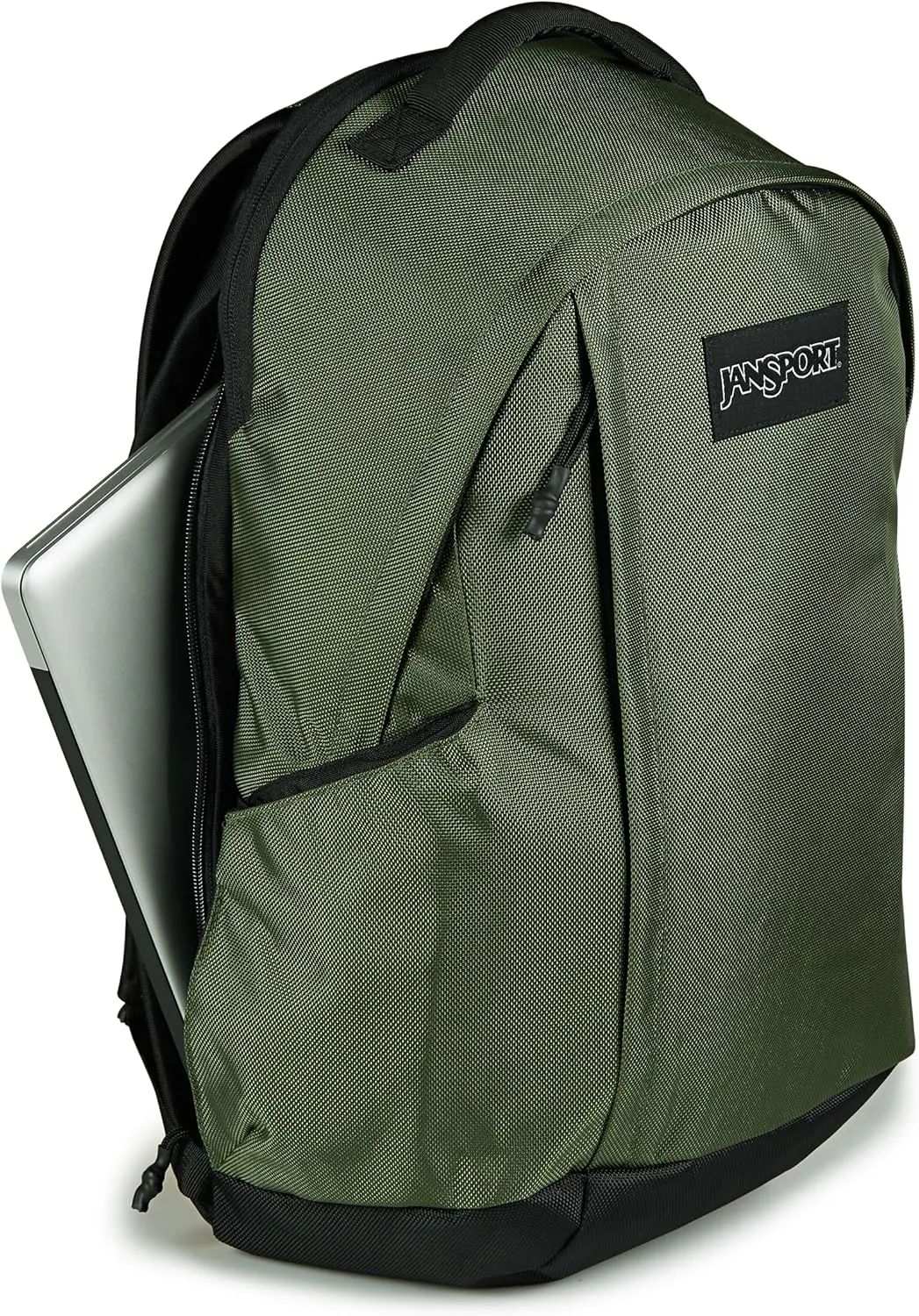 JanSport Station Pack – Large Backpack with Side Access Padded Laptop Sleeve, Dual Water Bottle Pockets, and Organizer Loft Pocket, Cargo Green