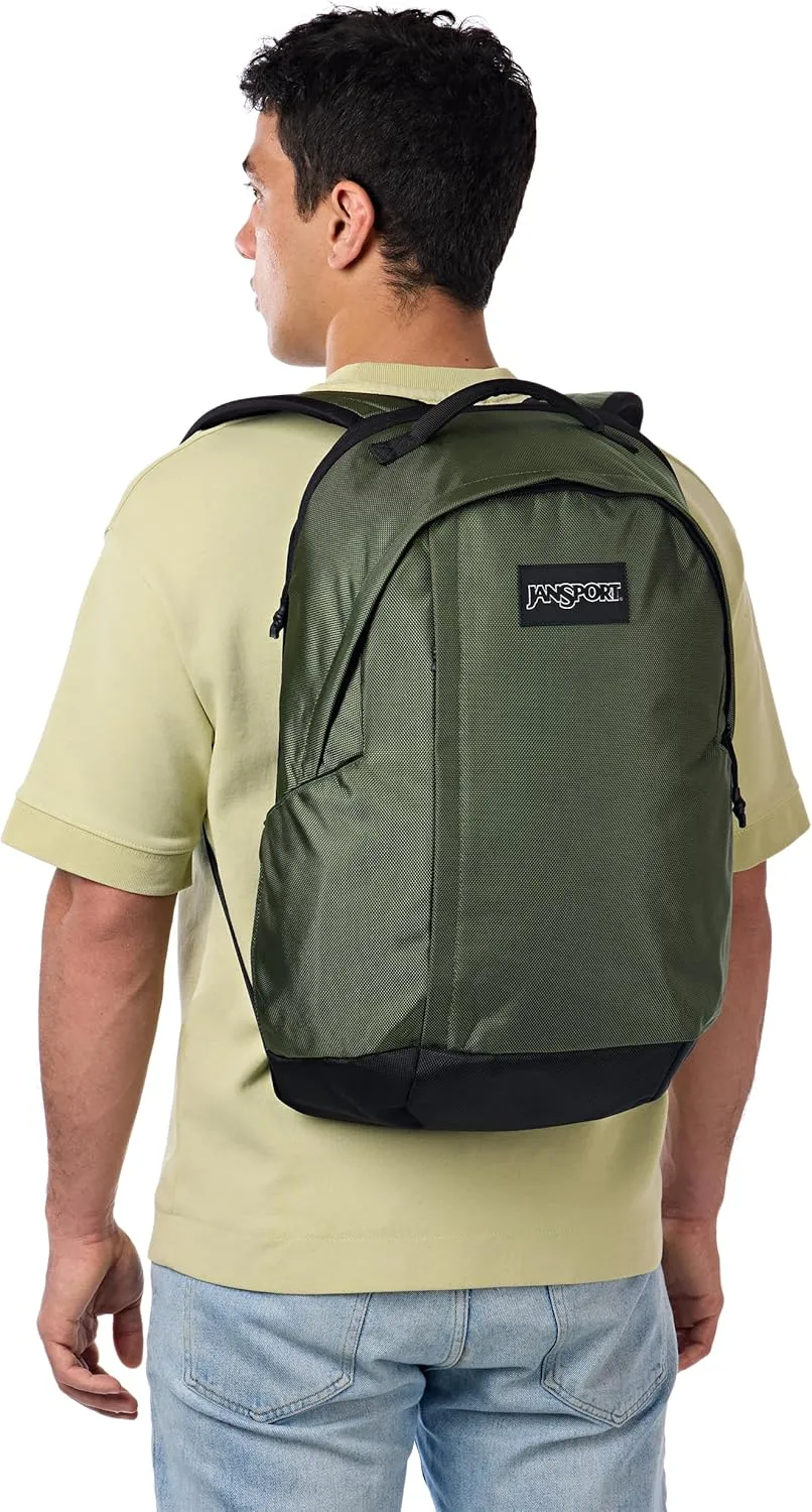 JanSport Station Pack – Large Backpack with Side Access Padded Laptop Sleeve, Dual Water Bottle Pockets, and Organizer Loft Pocket, Cargo Green