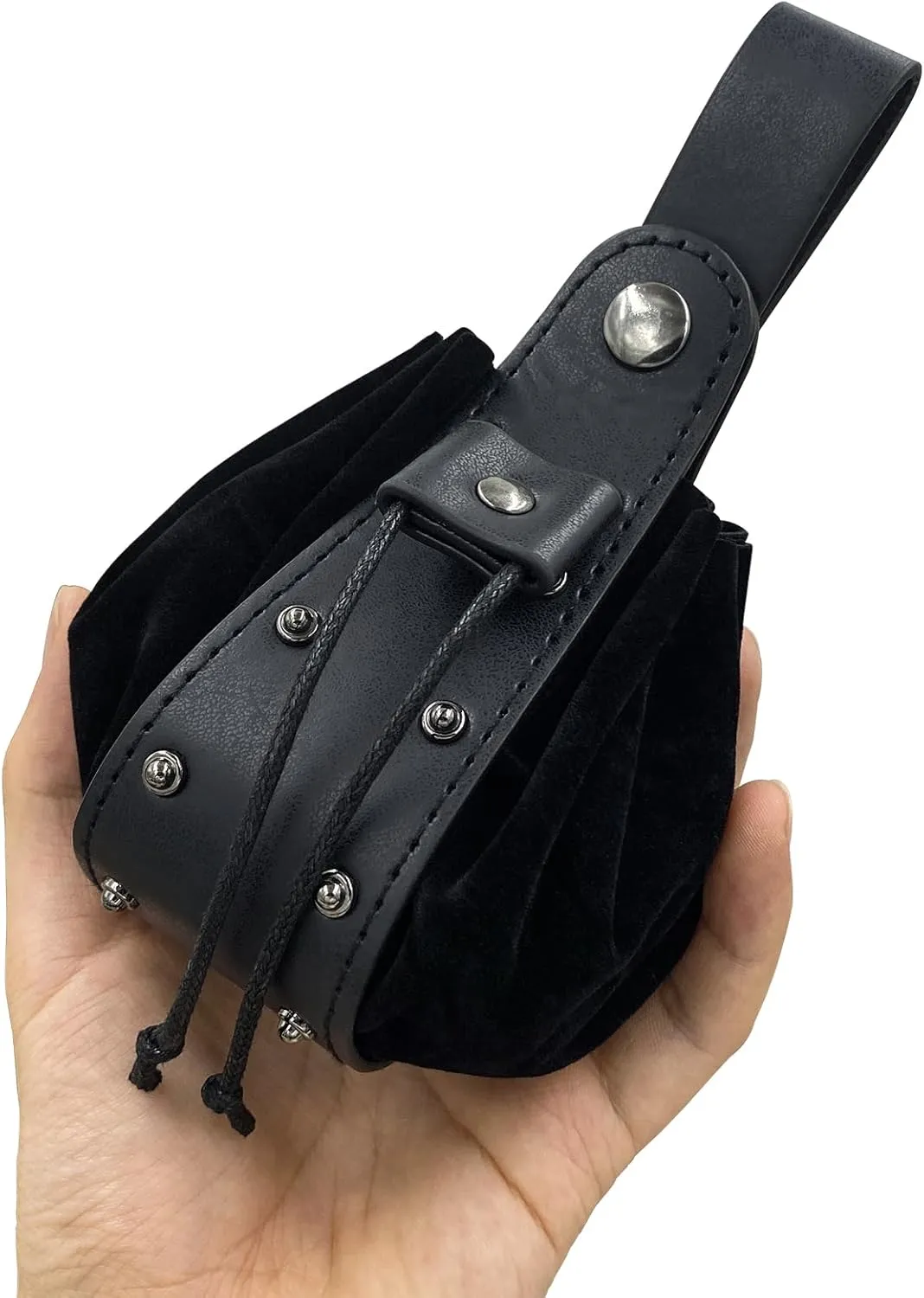 JAOYU Renaissance Costume Medieval Drawstring Belt Bag and Coin Pouch - Faux Leather for Men and Women
