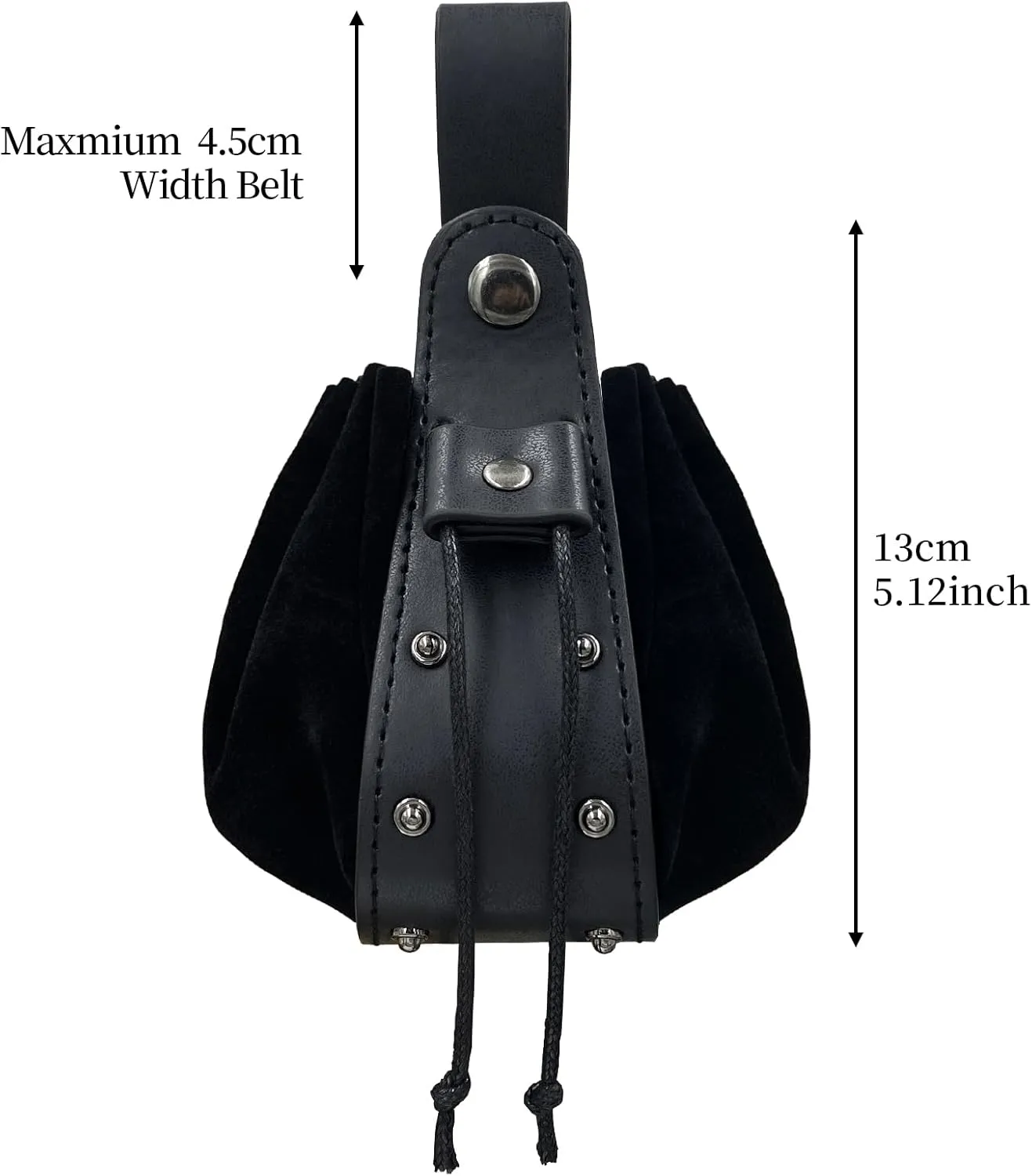 JAOYU Renaissance Costume Medieval Drawstring Belt Bag and Coin Pouch - Faux Leather for Men and Women