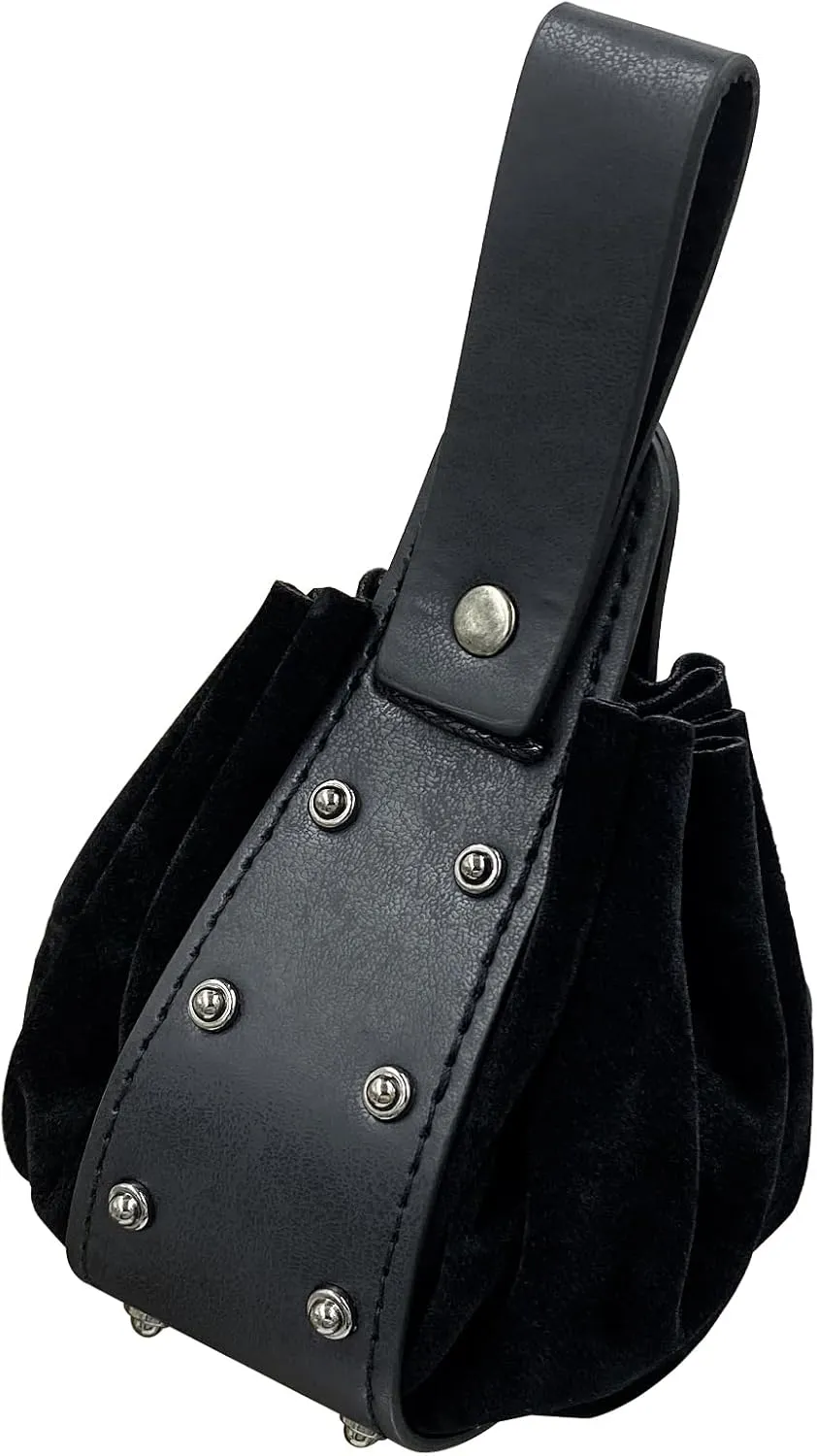 JAOYU Renaissance Costume Medieval Drawstring Belt Bag and Coin Pouch - Faux Leather for Men and Women