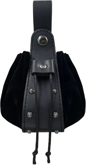 JAOYU Renaissance Costume Medieval Drawstring Belt Bag and Coin Pouch - Faux Leather for Men and Women