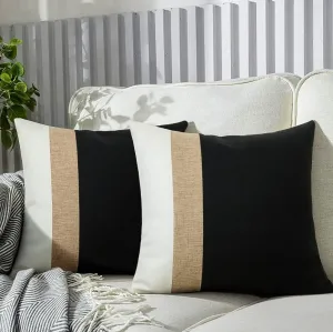 JASEN Black and White Throw Pillow Cover 18x18 Farmhouse Decorative Throw Pillow Covers Boho Modern Accent Pillow Cover for Couch Sofa