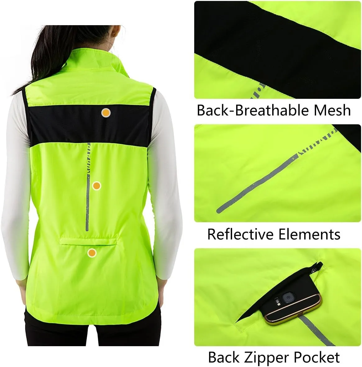 J.CARP Women's Packable Windbreaker Jacket, Super Lightweight and Visible, Outdoor Active Cycling Running Skin Coat
