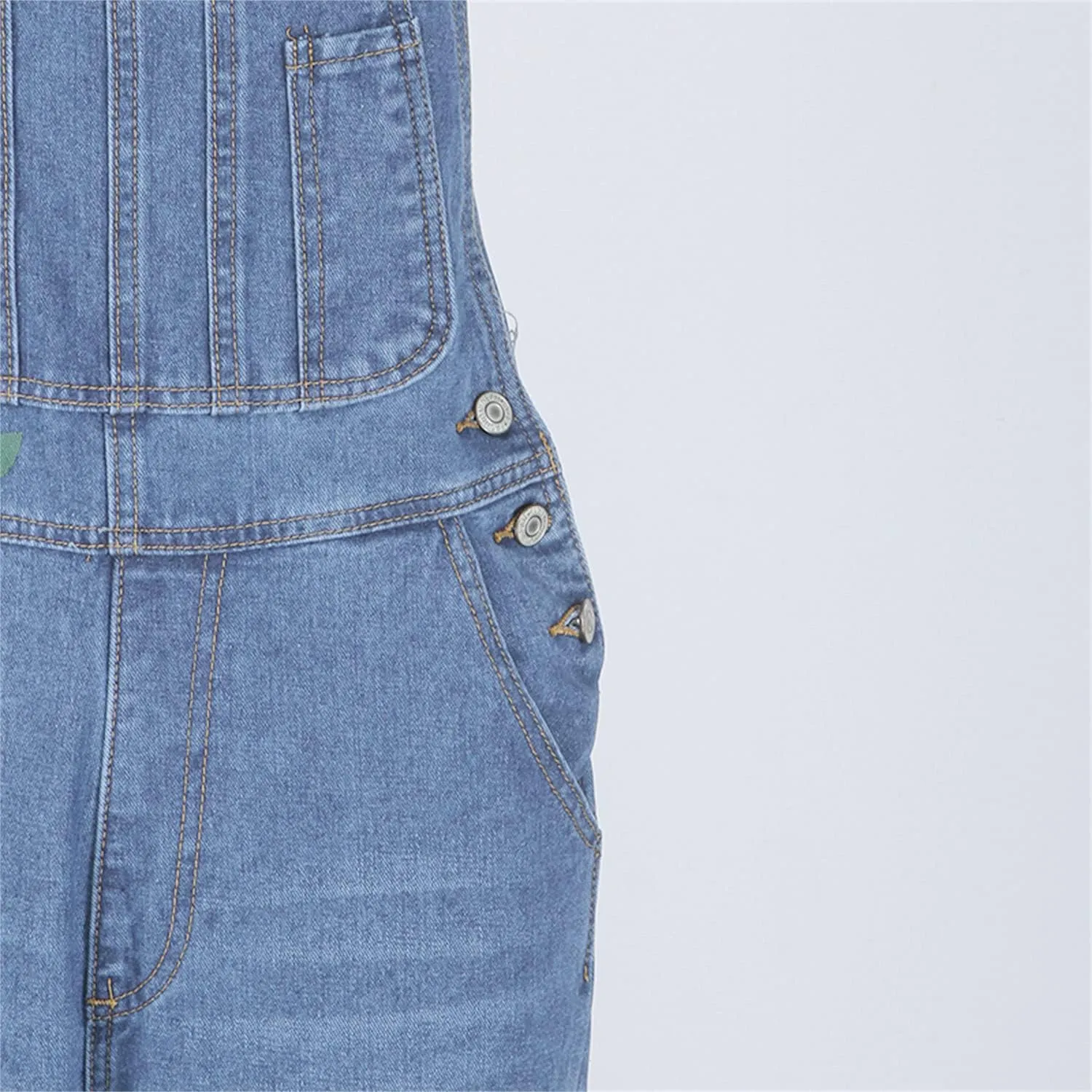 JEKE-DG Women's Adjustable Strap Denim Overalls Casual Floral Printed Baggy Loose Bib Jeans Pants Suspender Denim with Pocket