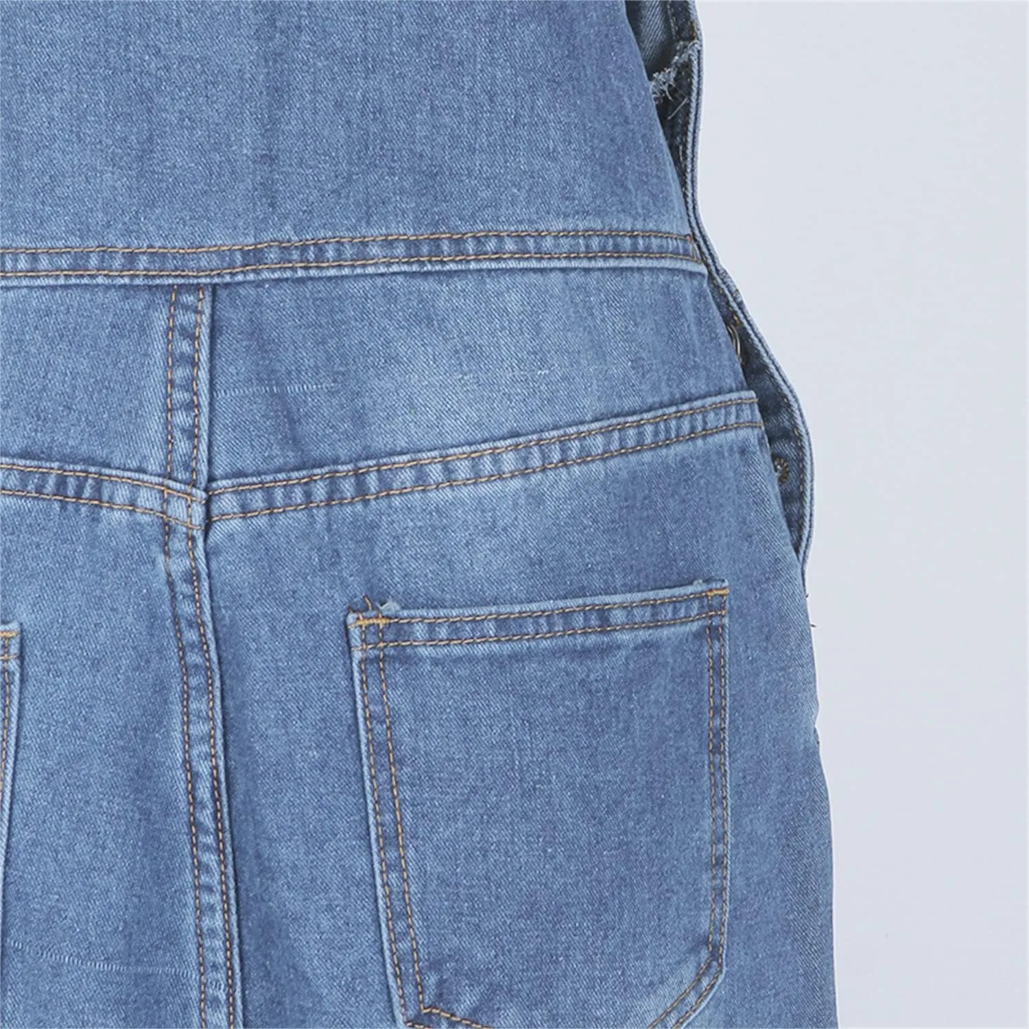 JEKE-DG Women's Adjustable Strap Denim Overalls Casual Floral Printed Baggy Loose Bib Jeans Pants Suspender Denim with Pocket