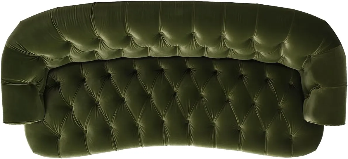 Jennifer Taylor Home La Rosa Victorian Chesterfield Tufted Sofa, Olive Green Performance Velvet