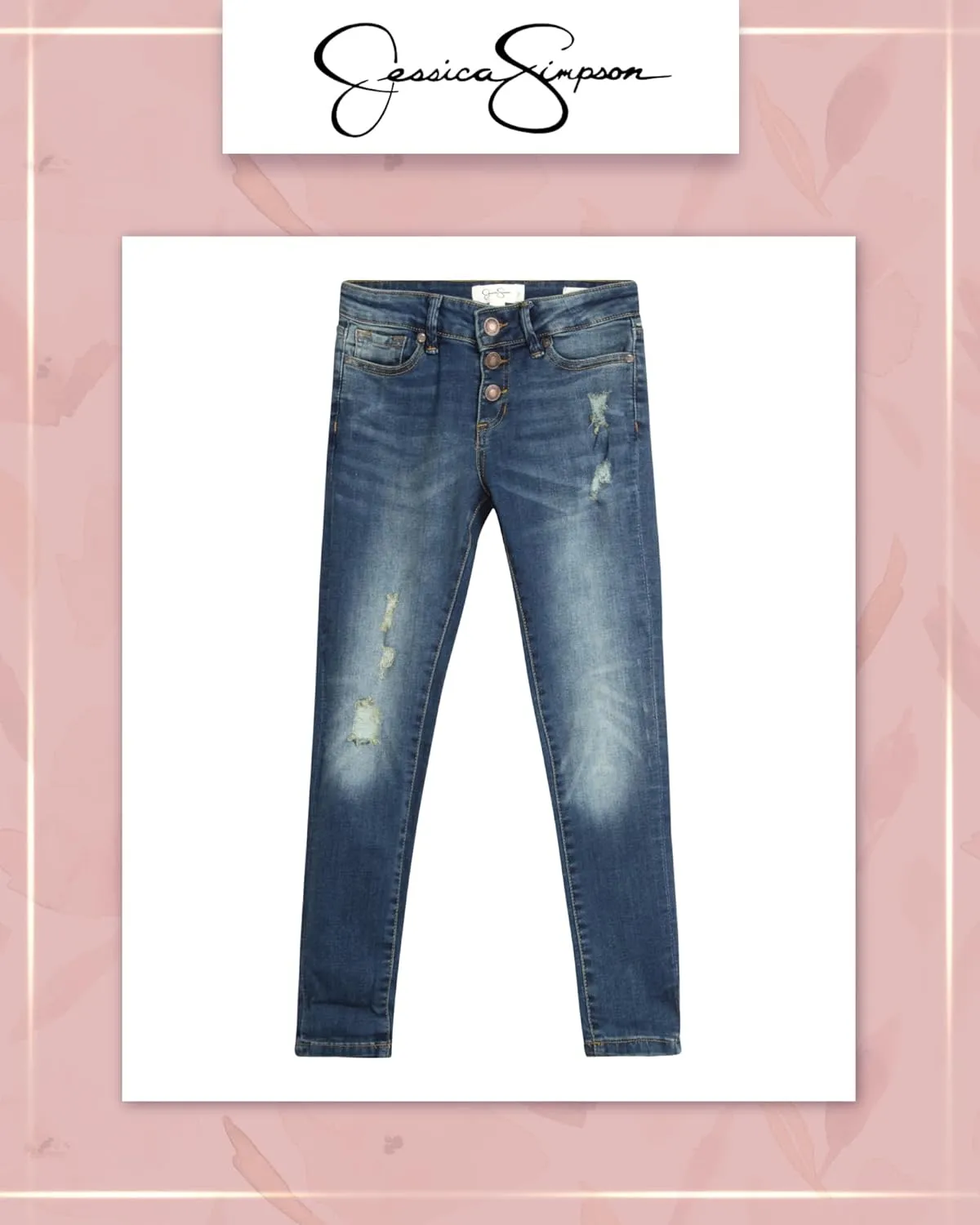 Jessica Simpson Girls Jeans - Comfort Stretch Skinny, Flare, Straight Cut Denim Jeans - Casual Pocket Jeans for Girls (4-16)