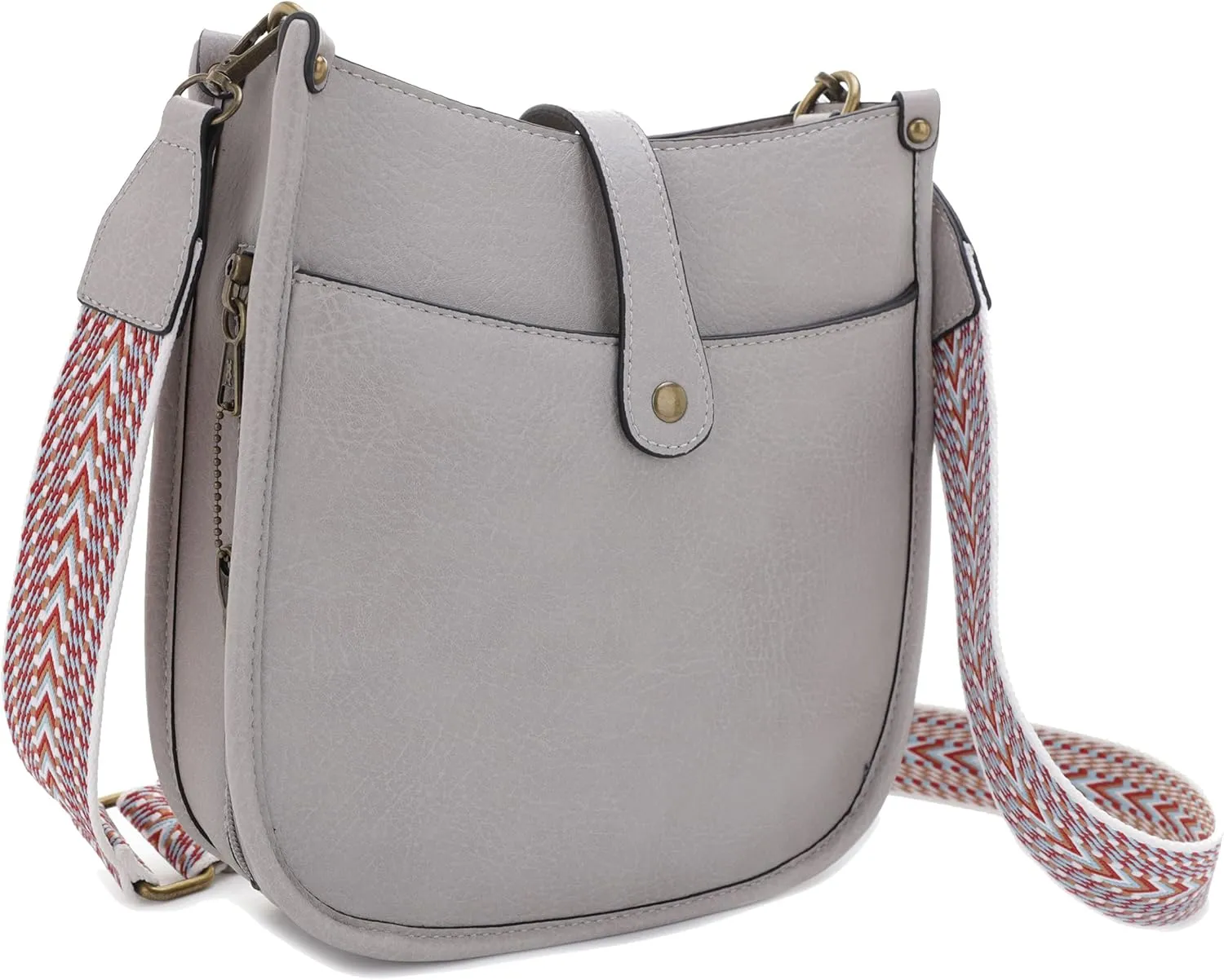 JESSIE & JAMES | Chelsea Concealed Carry Crossbody bag, Lock and Key HoboPurse with Wide Webbing Shoulder Strap