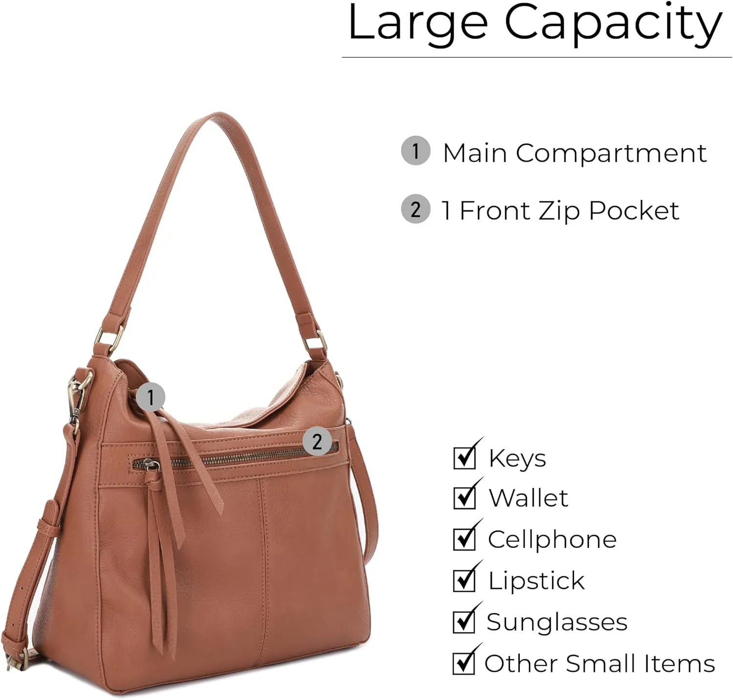 JESSIE & JAMES | Dakota Top Handle Concealed Carry Hobo Purse with Adustable Shoulder Strap