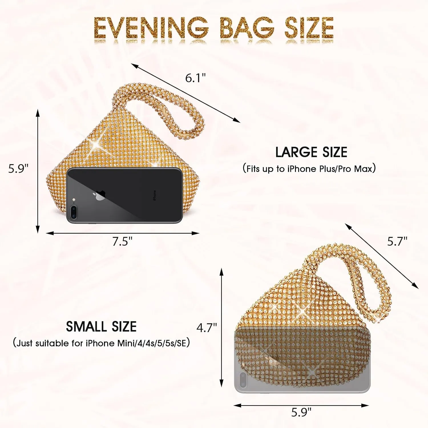 JIAN YA NA Fashion Women Bridesmaid Lady Girl Bride Evening Clutch Bag for Prom Cocktail Party Wedding Engagement