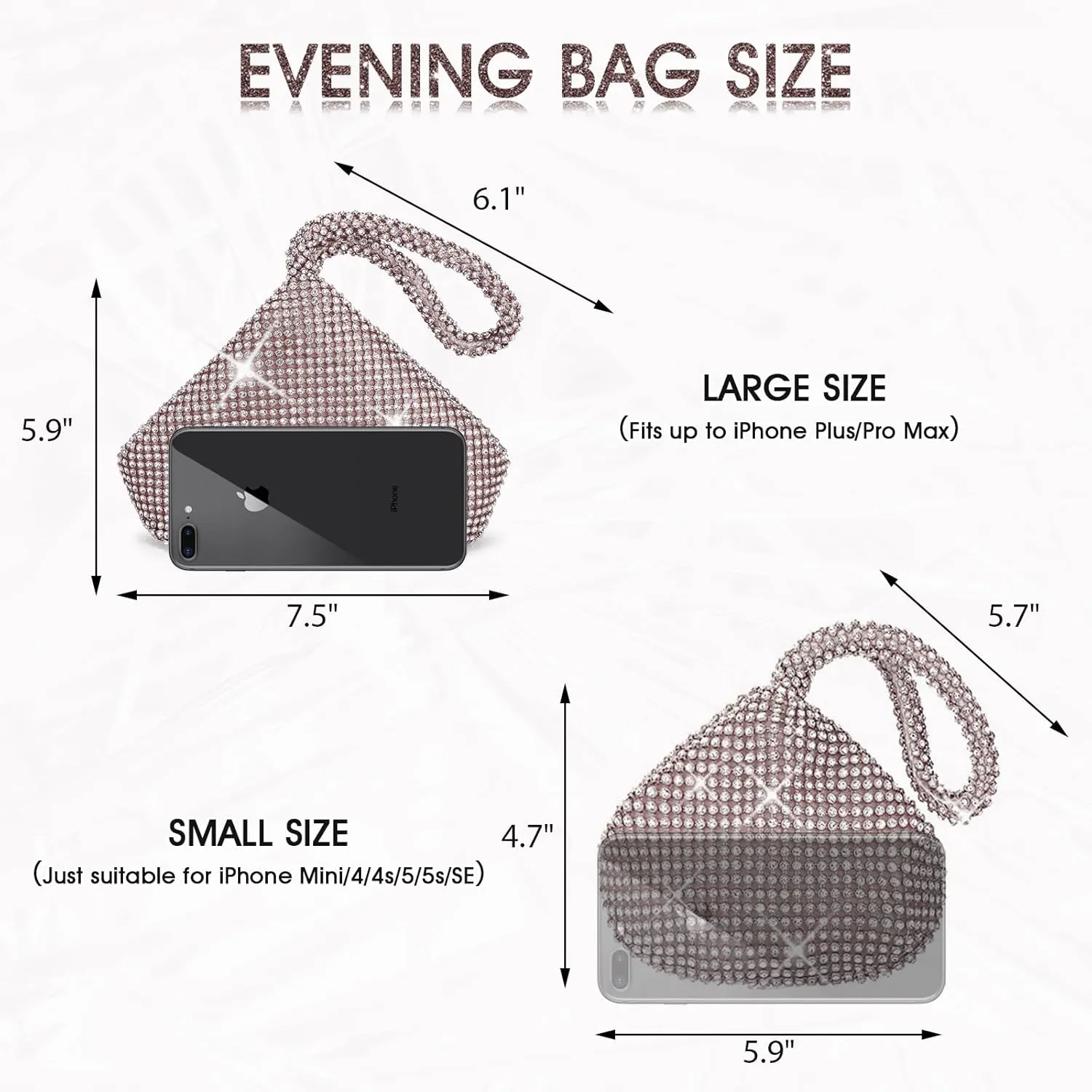 JIAN YA NA Fashion Women Bridesmaid Lady Girl Bride Evening Clutch Bag for Prom Cocktail Party Wedding Engagement