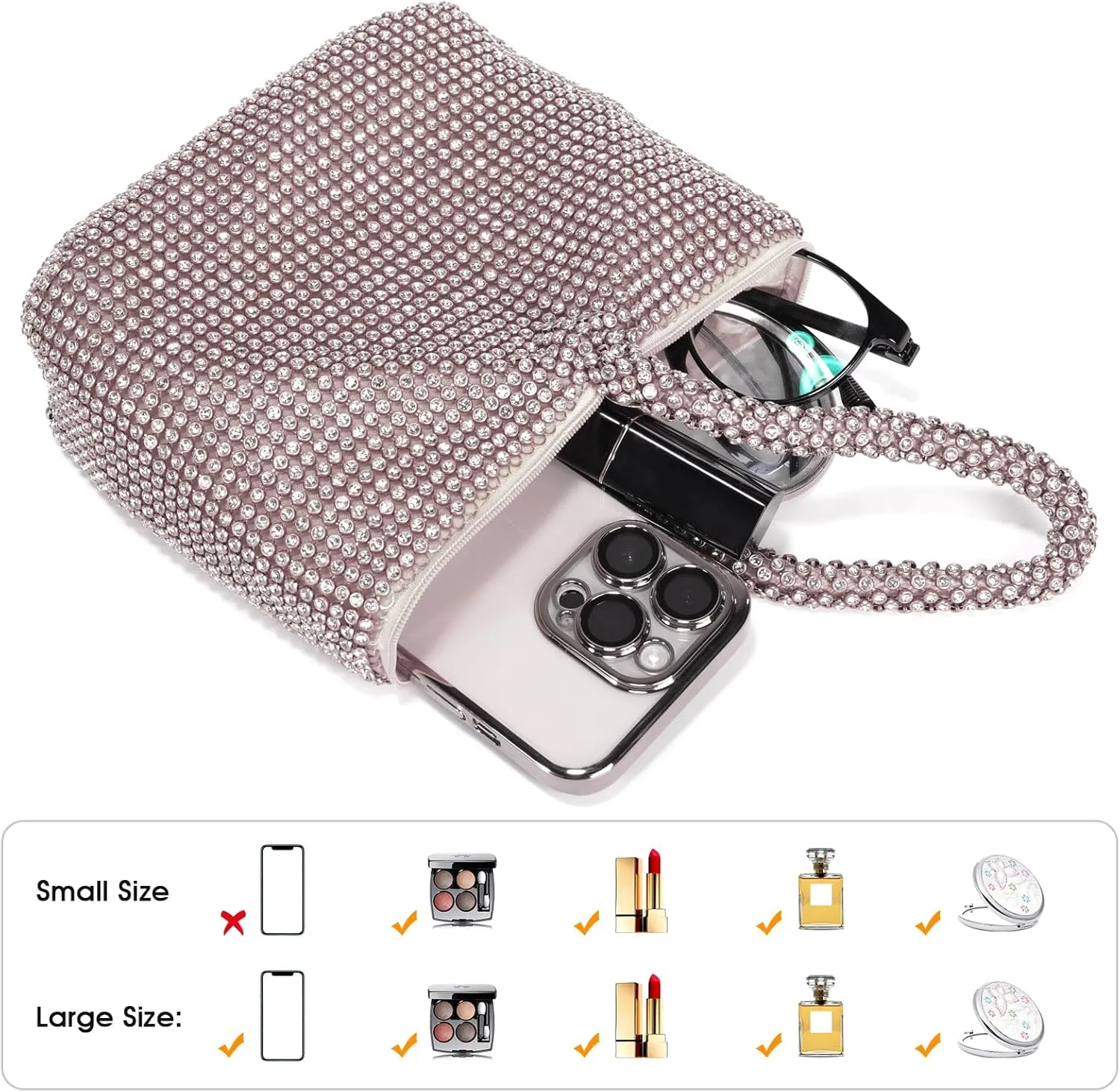 JIAN YA NA Fashion Women Bridesmaid Lady Girl Bride Evening Clutch Bag for Prom Cocktail Party Wedding Engagement