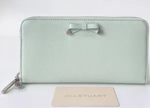 Jill Stuart Ribbon Shining Round Zipper Long Wallet Green