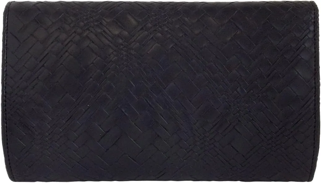 JNB Weaved Pattern Faux Leather Clutch
