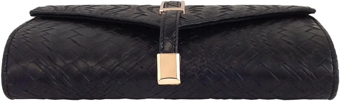 JNB Weaved Pattern Faux Leather Clutch