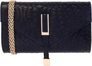 JNB Weaved Pattern Faux Leather Clutch