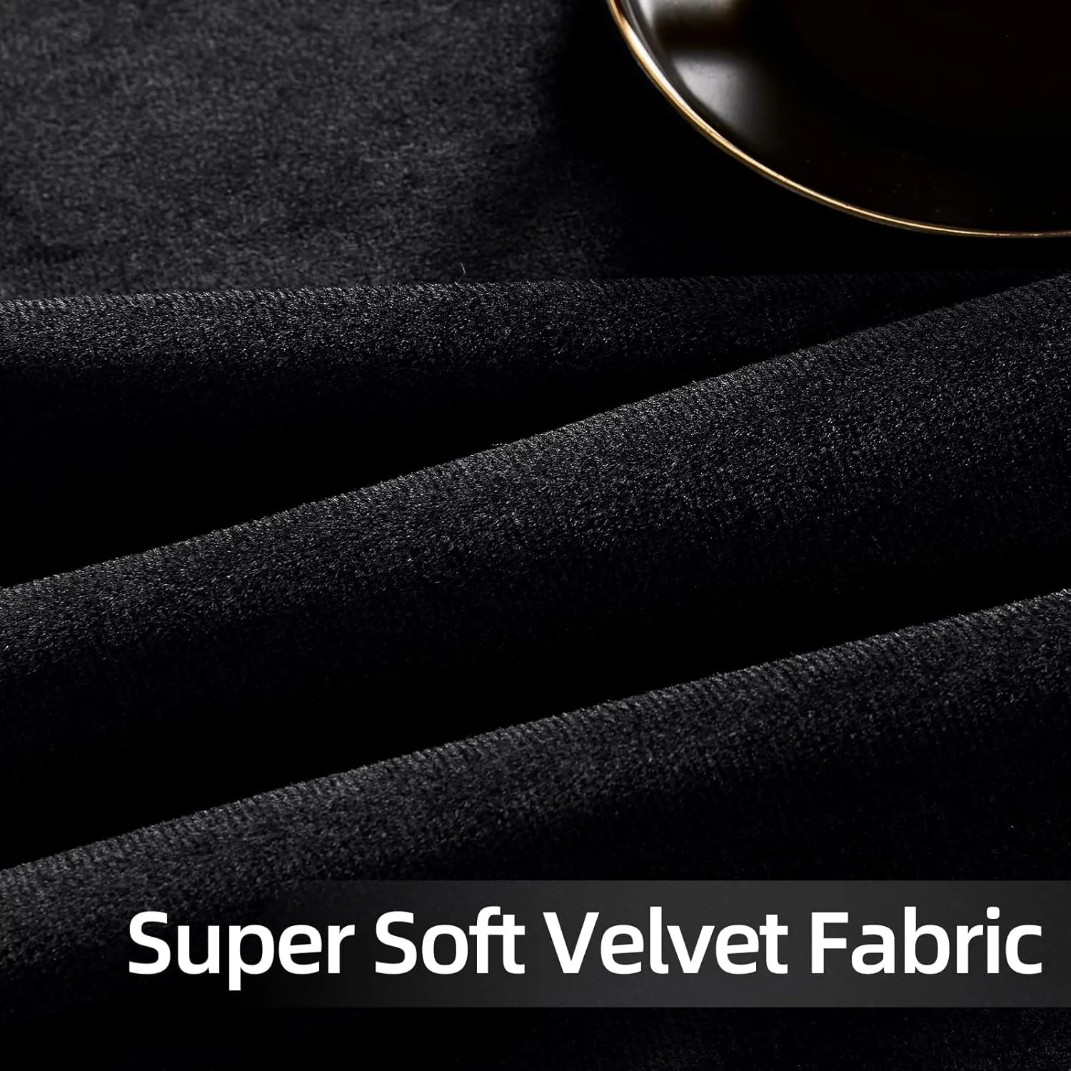 Joydeco Black Blackout Curtains 84 Inch Long, Luxury Thermal Black Velvet Curtains for Bedroom & Living Room, 100% Blackout Velvet Drapes 2 Panels, Rod Pocket & Back Tab (52W x 84L)
